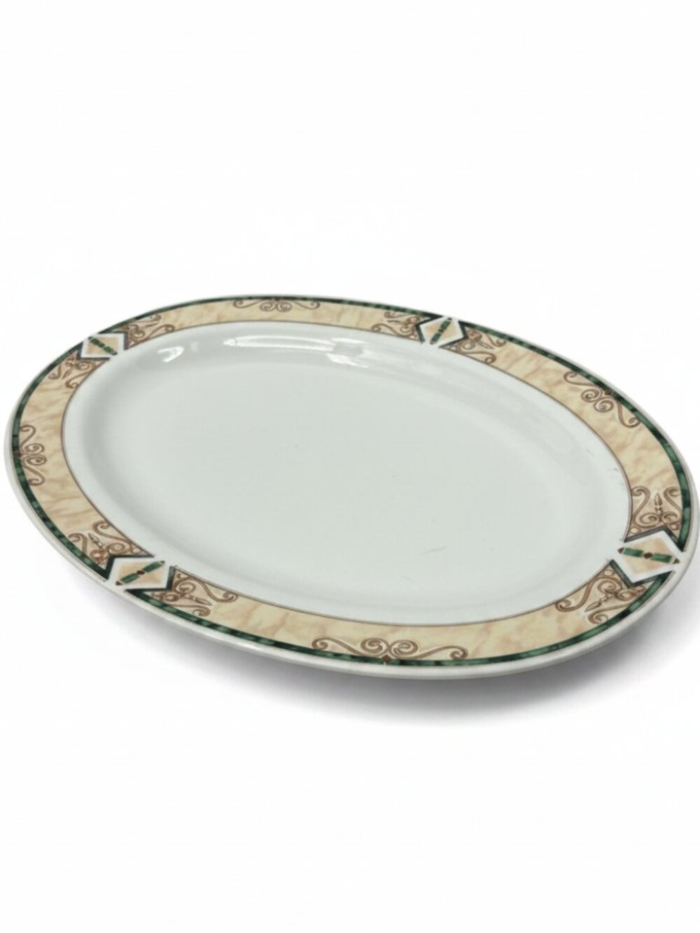 Serving Plate Vintage 1990s Lynn's China Cathay pattern marble rim dish